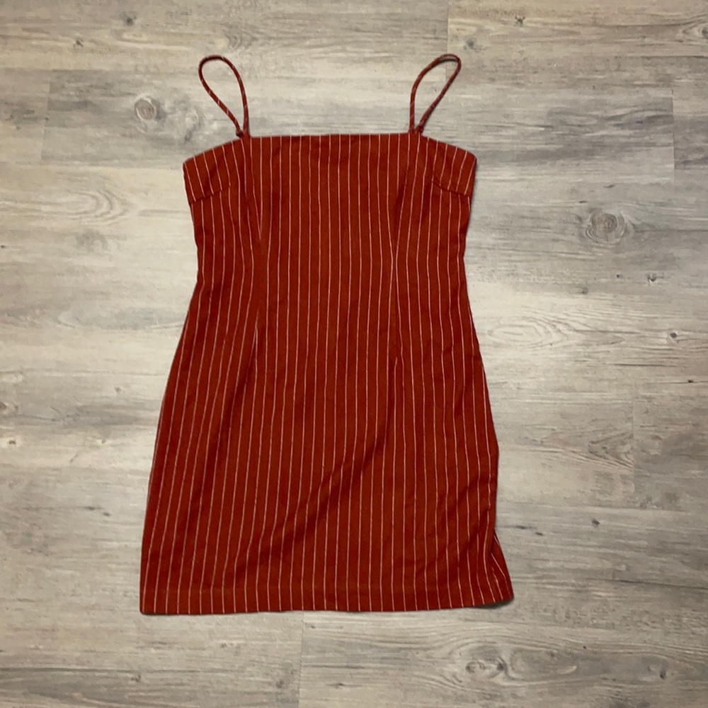 Beautiful red bodycon striped dress (large)